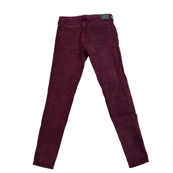 American Eagle Outfitters Womens Super Stretch Hi-Rise Jegging Size 4 Burgundy - Picture 2 of 14